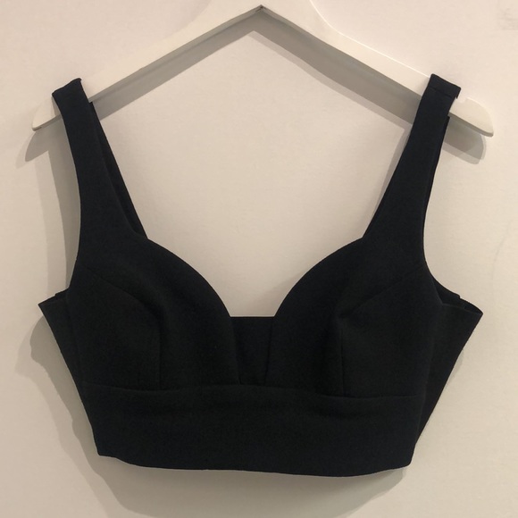 A.L.C. Morley Black Crepe Crop Top - Picture 2 of 12